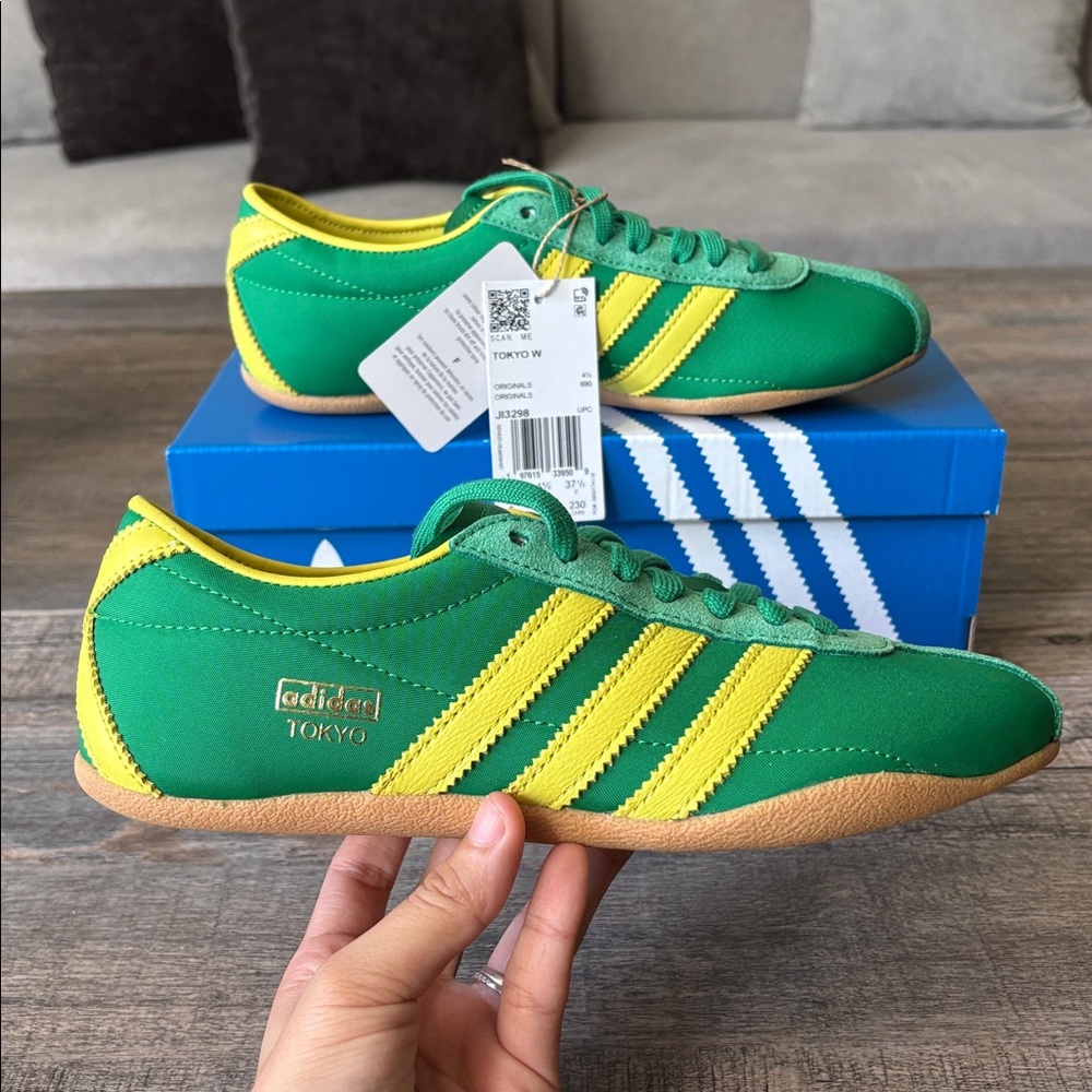adidas Tokyo Green and Yellow Women's Sneakers - Picture 10 of 10